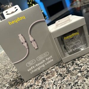 Heyday Soft-Touch Fast Charging Cable and Wall Charger - Light Purple